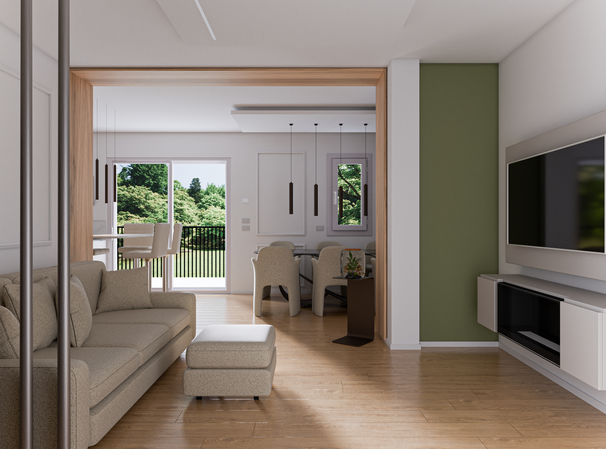 Render fotorealistico living